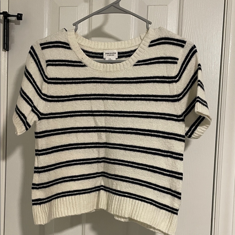 Song of Style Black and White Striped Blouse